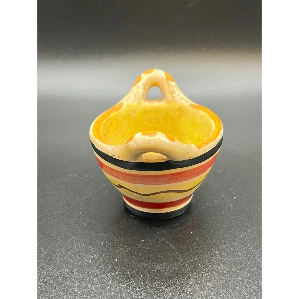 Vintage Italian Ceramic Egg Cup Embossed ITALY or‎ Trinket Dish 2